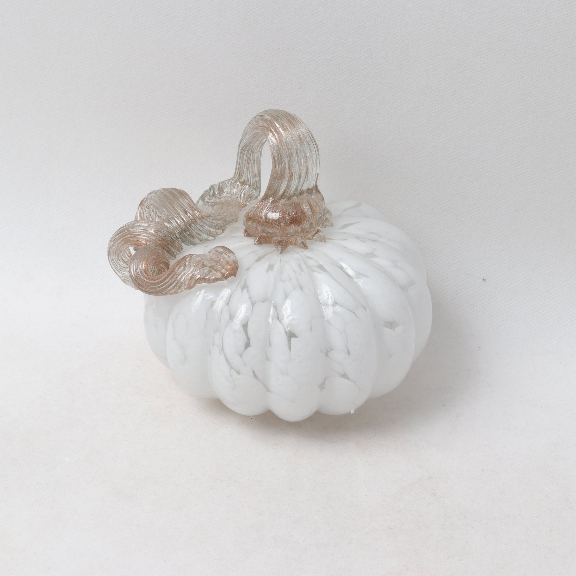 Γυάλινη Διακοσμητική Λευκή Κολοκύθα 13x13x13