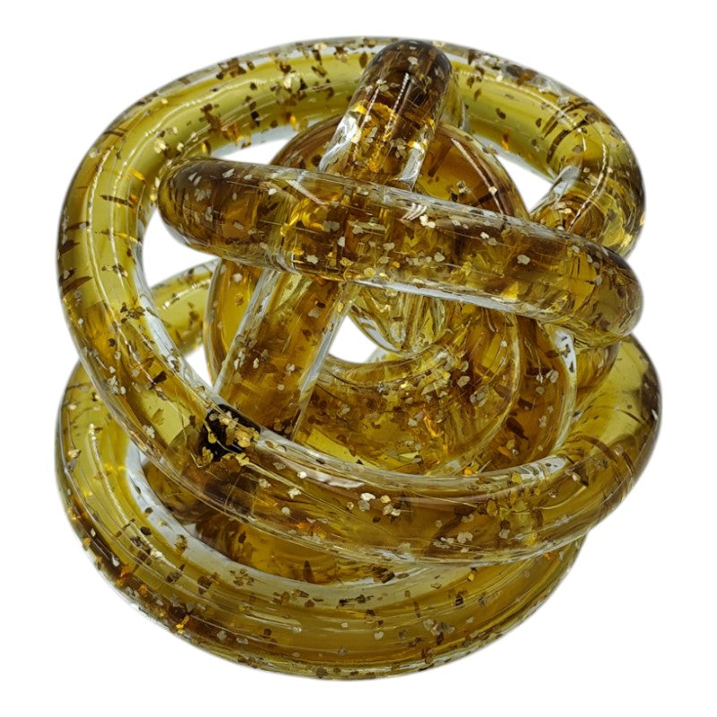 Διακοσμητικός Γυάλινος Κόμπος Χρυσός 10x10x10