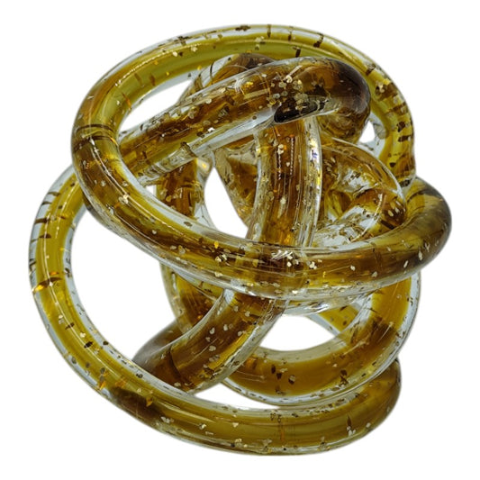 Διακοσμητικός Γυάλινος Κόμπος Χρυσός 12x12x12