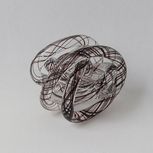 Διακοσμητικός Γυάλινος Κόμπος με Μαύρα Σχέδια 10x10x10