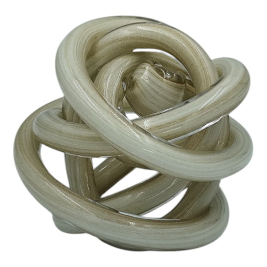 Διακοσμητικός Γυάλινος Κόμπος Λευκό 10x10x10