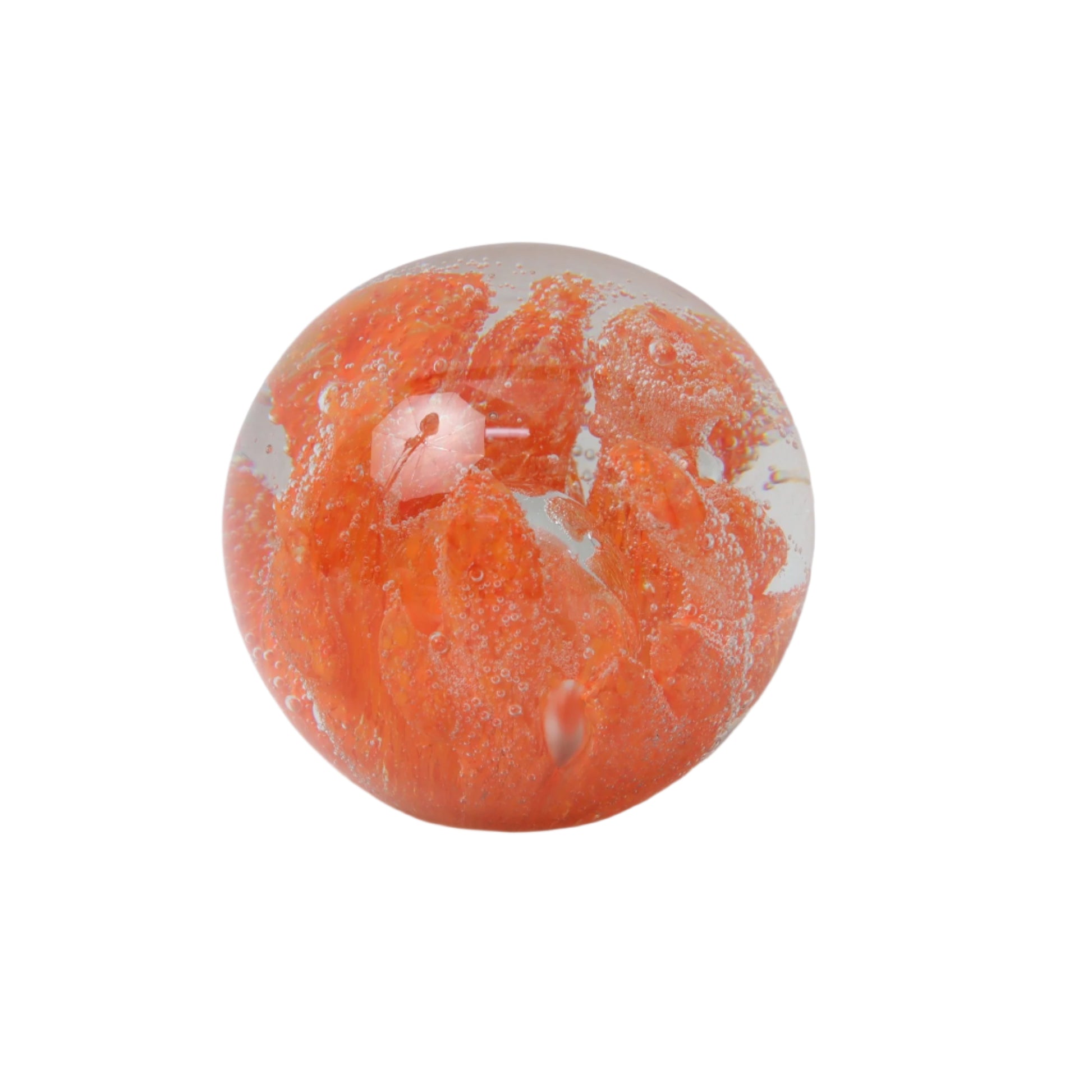 Διακοσμητική Γυάλινη Σφαίρα με Πορτοκαλί Σχέδια 10x10x10