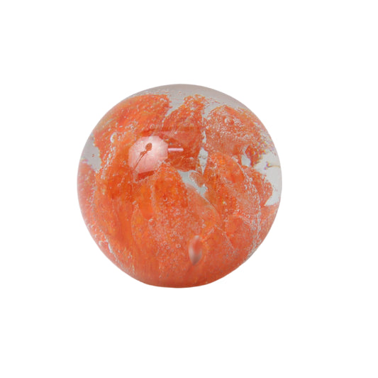 Διακοσμητική Γυάλινη Σφαίρα με Πορτοκαλί Σχέδια 10x10x10