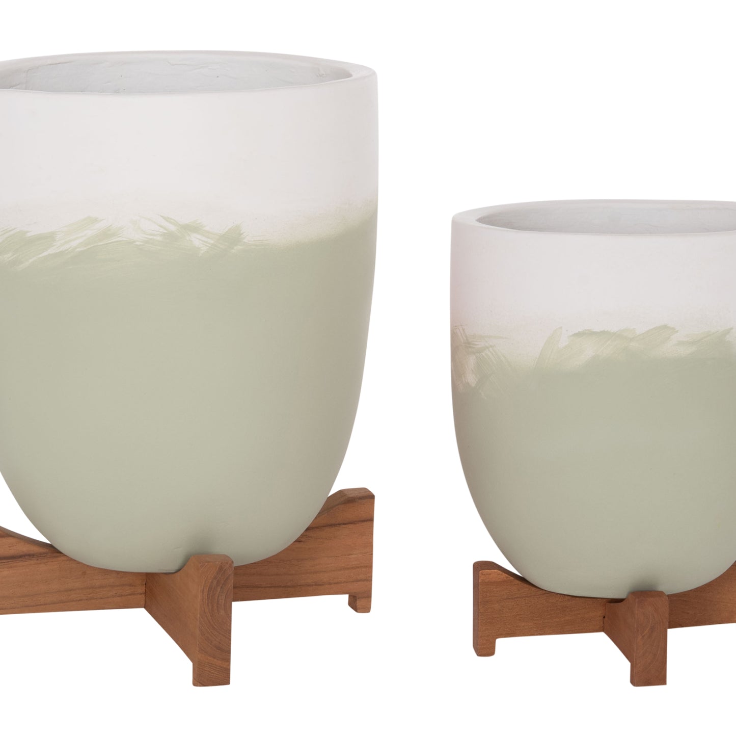 ΓΛΑΣΤΡΕΣ ΣΕΤ 2 ΤΜΧ SEON TERRACOTTA ΣΕ ΛΕΥΚΟ & ΠΡΑΣΙΝΟ TEAK ΒΑΣΗ