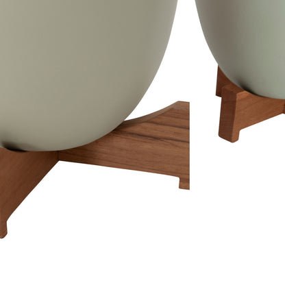 ΓΛΑΣΤΡΕΣ ΣΕΤ 2 ΤΜΧ SEON TERRACOTTA ΣΕ ΛΕΥΚΟ & ΠΡΑΣΙΝΟ TEAK ΒΑΣΗ