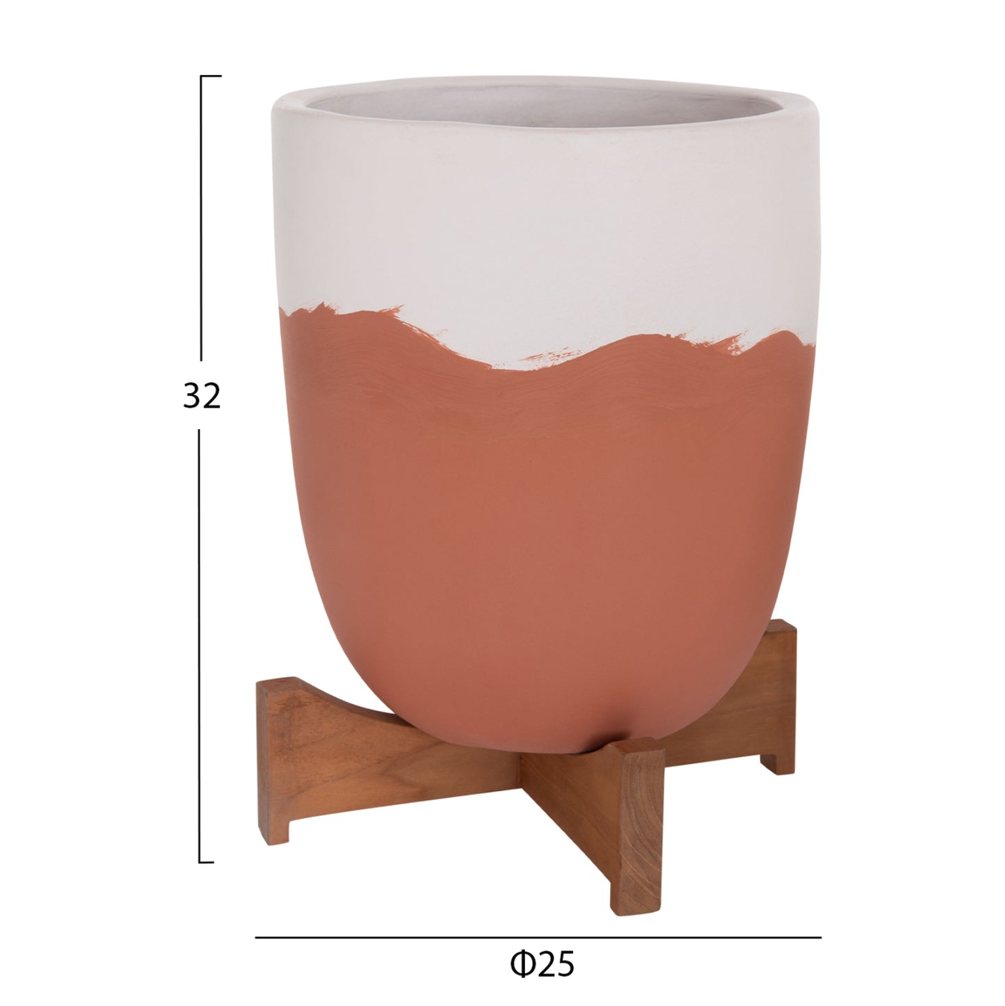 ΓΛΑΣΤΡΕΣ ΣΕΤ 2 ΤΜΧ SEON TERRACOTTA ΣΕ ΛΕΥΚΟ & ΤΕΡΑΚΟΤΑ TEAK ΒΑΣΗ