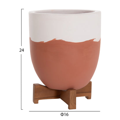 ΓΛΑΣΤΡΕΣ ΣΕΤ 2 ΤΜΧ SEON TERRACOTTA ΣΕ ΛΕΥΚΟ & ΤΕΡΑΚΟΤΑ TEAK ΒΑΣΗ