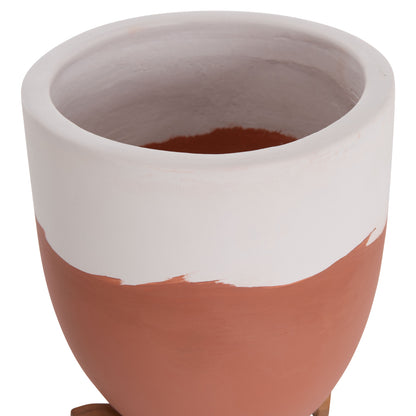 ΓΛΑΣΤΡΕΣ ΣΕΤ 2 ΤΜΧ SEON TERRACOTTA ΣΕ ΛΕΥΚΟ & ΤΕΡΑΚΟΤΑ TEAK ΒΑΣΗ
