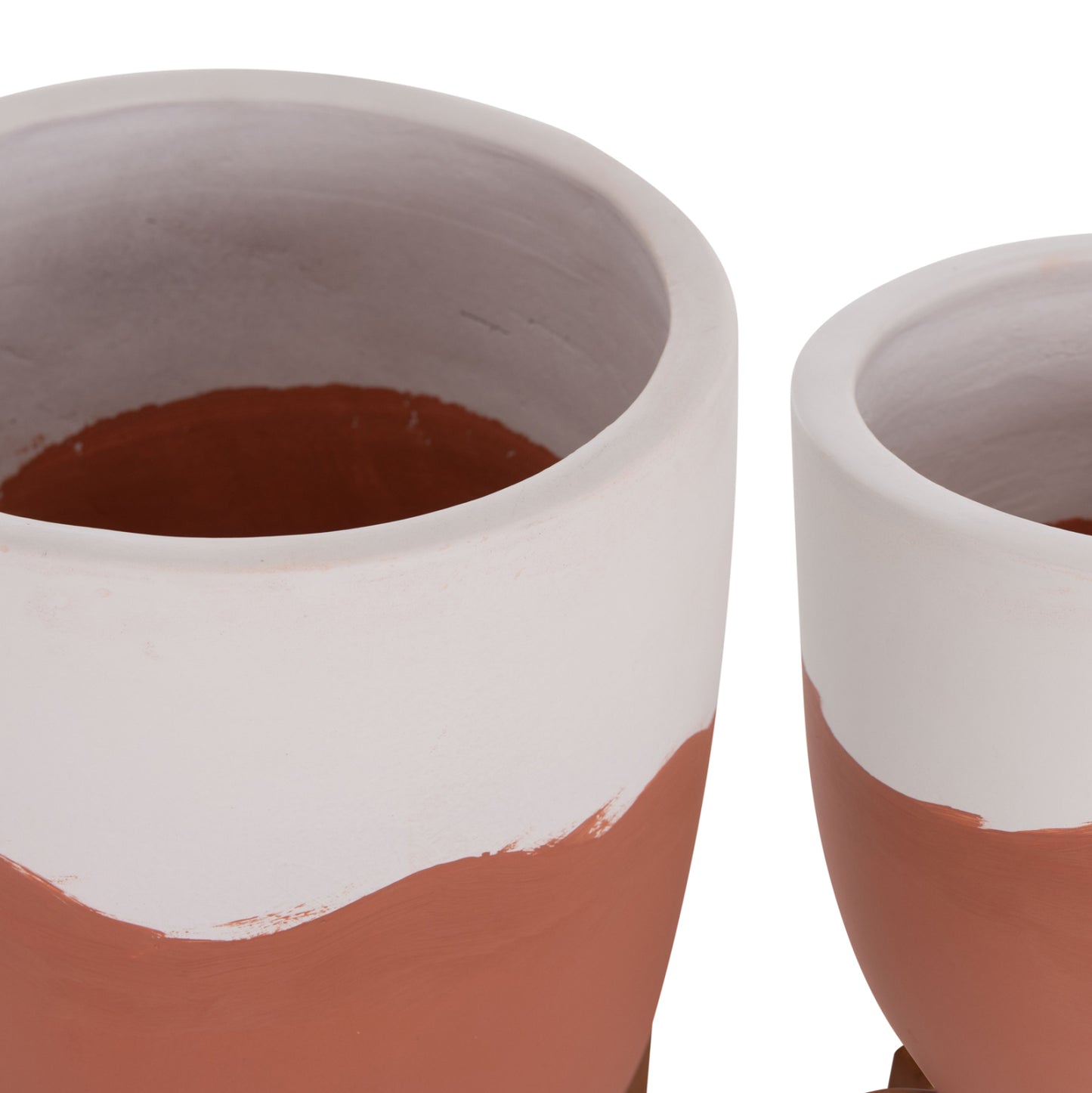 ΓΛΑΣΤΡΕΣ ΣΕΤ 2 ΤΜΧ SEON TERRACOTTA ΣΕ ΛΕΥΚΟ & ΤΕΡΑΚΟΤΑ TEAK ΒΑΣΗ