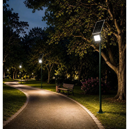 HELIOS-280 GLB-000-0006 Metal Galvanized Lighting Pole for Outdoor Photovoltaic Projector - RAL 6009 Cypress Matt - L35 × W25 × H280