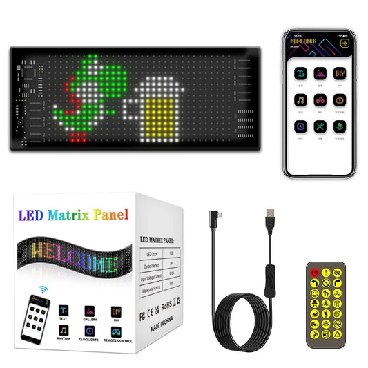 MATRIX GLB-106-0001 Εύκαμπτη Κυλιόμενη Ψηφιακή Επιγραφή P4 32x16 Pixel LED 10W DC 5V 2A με USB 2.0 Αδιάβροχο IP65 Πολύχρωμο RGB - Bluetooth Control μέσω iPIXEL APP - Μ17.3 x Π0.2 x Υ7