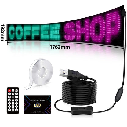 MATRIX GLB-106-0005 Εύκαμπτη Κυλιόμενη Ψηφιακή Επιγραφή P9 192x16 Pixel LED 10W DC 5V 2A με USB 2.0 Αδιάβροχο IP65 Πολύχρωμο RGB - Bluetooth Control μέσω iPIXEL APP - Μ176.2 x Π0.4 x Υ19.2