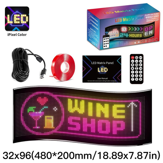 MATRIX GLB-106-0009 Εύκαμπτη Κυλιόμενη Ψηφιακή Επιγραφή P4.5 96x32 Pixel LED 10W AC 220-240V Αδιάβροχο IP65 Πολύχρωμο RGB - Bluetooth Control μέσω iPIXEL APP - Μ48 x Π0.4x Υ20