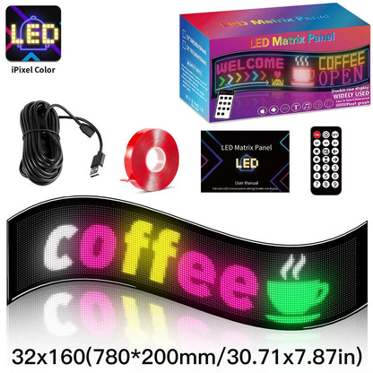 MATRIX GLB-106-0010 Εύκαμπτη Κυλιόμενη Ψηφιακή Επιγραφή P4.5 160x32 Pixel LED 20W AC 220-240V Αδιάβροχο IP65 Πολύχρωμο RGB - Bluetooth Control μέσω iPIXEL APP - Μ78 x Π0.4 x Υ20