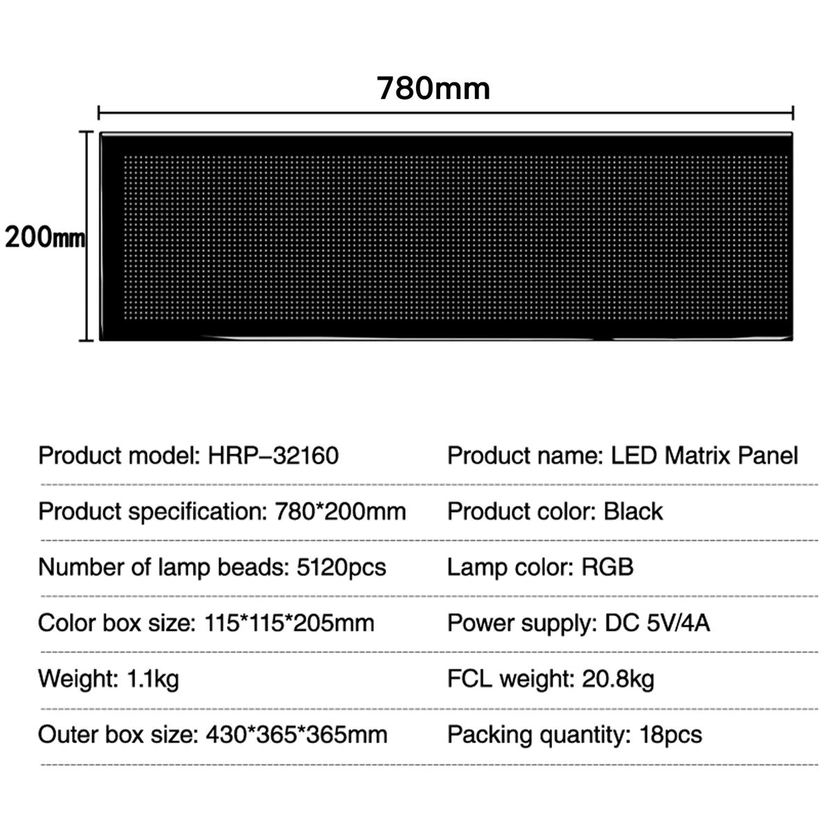 MATRIX GLB-106-0010 Εύκαμπτη Κυλιόμενη Ψηφιακή Επιγραφή P4.5 160x32 Pixel LED 20W AC 220-240V Αδιάβροχο IP65 Πολύχρωμο RGB - Bluetooth Control μέσω iPIXEL APP - Μ78 x Π0.4 x Υ20