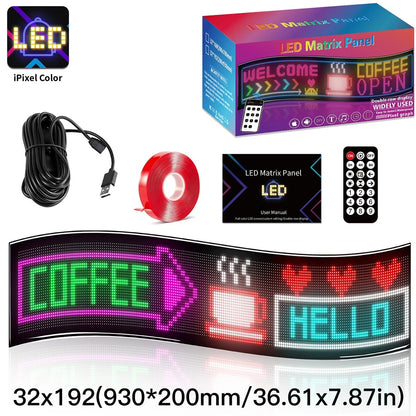 MATRIX GLB-106-0011 Εύκαμπτη Κυλιόμενη Ψηφιακή Επιγραφή P4.5 192x32 Pixel LED 20W AC 220-240V Αδιάβροχο IP65 Πολύχρωμο RGB - Bluetooth Control μέσω iPIXEL APP - Μ93 x Π0.4 x Υ20