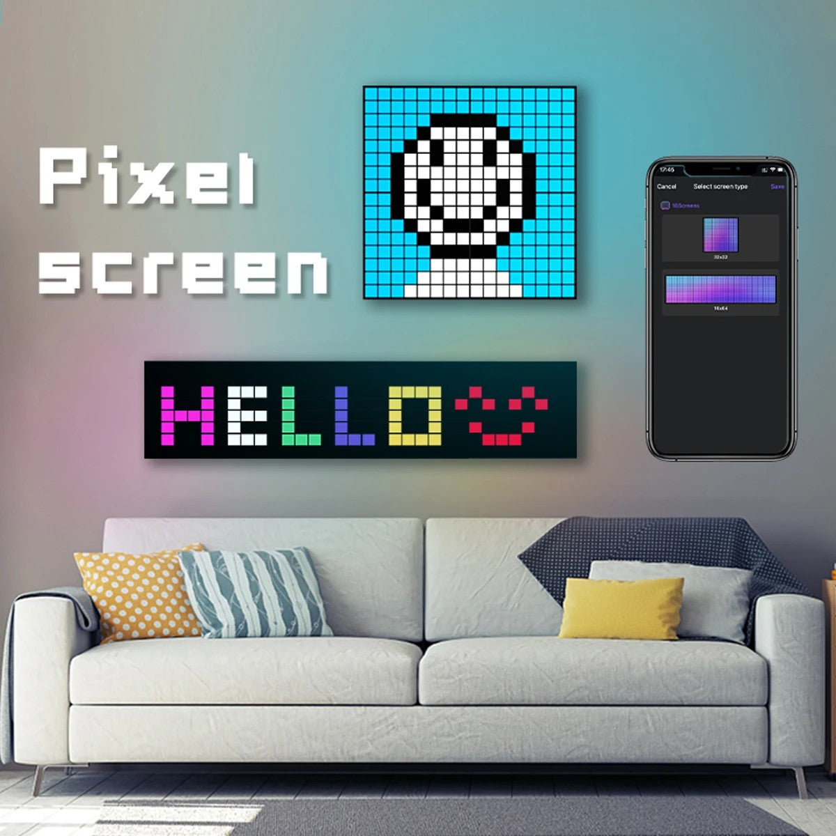 MATRIX GLB-106-0016 Κυλιόμενη Ψηφιακή Επιγραφή P24.6 32x32 Pixel LED 20W AC 220-240V IP20 Πολύχρωμο RGB - Bluetooth Control μέσω iPIXEL APP - Μ40 x Π2.6 x Υ40