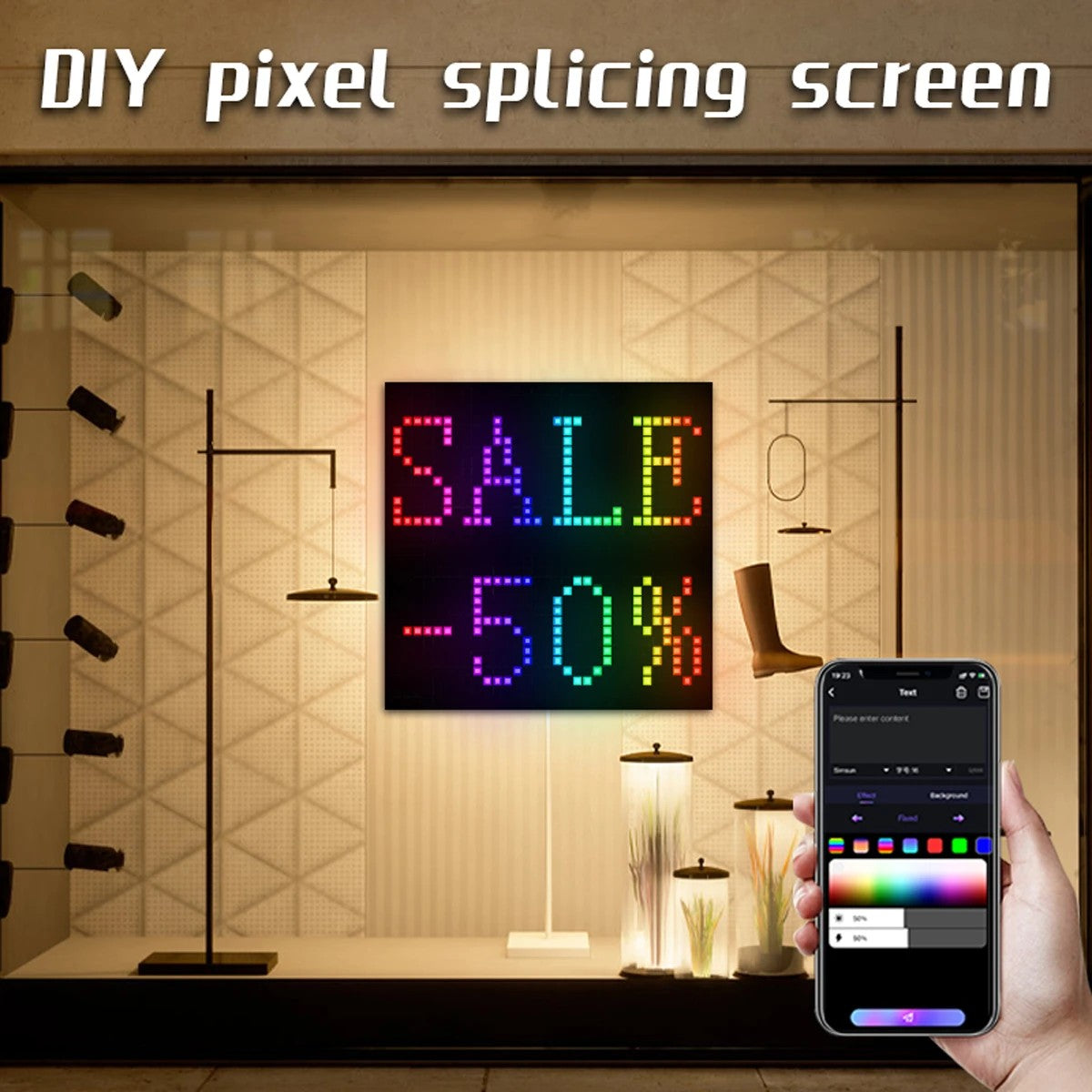 MATRIX GLB-106-0017 Κυλιόμενη Ψηφιακή Επιγραφή P24.6 64x64 Pixel LED 120W AC 220-240V IP20 Πολύχρωμο RGB - Bluetooth Control μέσω iPIXEL APP - Μ80 x Π2.6 x Υ80