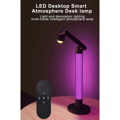 DESTINY GLB-106-0020 Επιτραπέζιο Φωτιστικό Πορτατίφ με RF Ασύρματο Χειριστήριο & Λειτουργία μέσω WiFi APP LED 10W 600lm 180° AC 220-240V IP20 Πολύχρωμο RGB Dimmable - Sanan SMD Chip - Μαύρο - Μ14 x Π14 x Υ50