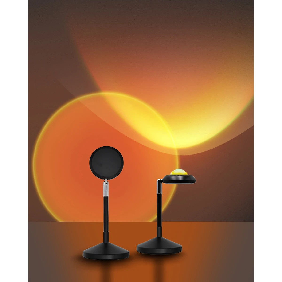 SUNSET GLB-106-0022 Επιτραπέζιο Φωτιστικό Πορτατίφ Προτζέκτορας Sunset με RF Ασύρματο Χειριστήριο & Λειτουργία μέσω WiFi APP LED 6W 360lm 60° AC 220-240V IP20 Πολύχρωμο RGB Dimmable - Sanan SMD Chip - Μαύρο - Μ10 x Π10 x Υ27