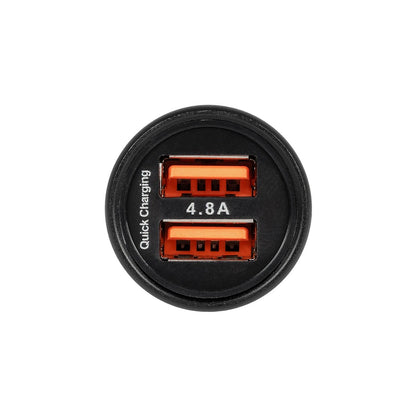 MATRIX GLB-106-0025 Τροφοδοτικό/Φορτιστής Αυτοκινήτου με 1 x USB 2.4A & 1 x USB-C 2.4A για Εύκαμπτη Κυλιόμενη Ψηφιακή Επιγραφή 12W AC 220-240V σε DC 5V IP20 - Μ6.6 x Π2.8 x Υ2.8