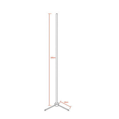 Μοντέρνο Minimal Επιδαπέδιο Μαύρο Φωτιστικό 200cm LED 40 Watt με Ασύρματο Χειριστήριο 2.4G RF, Λειτουργία μέσω WiFi APP & Dimmer RGBW+WW Πολύχρωμο - Ψυχρό - Ημέρας - Θερμό ALIEN Design GLOBO-200-12