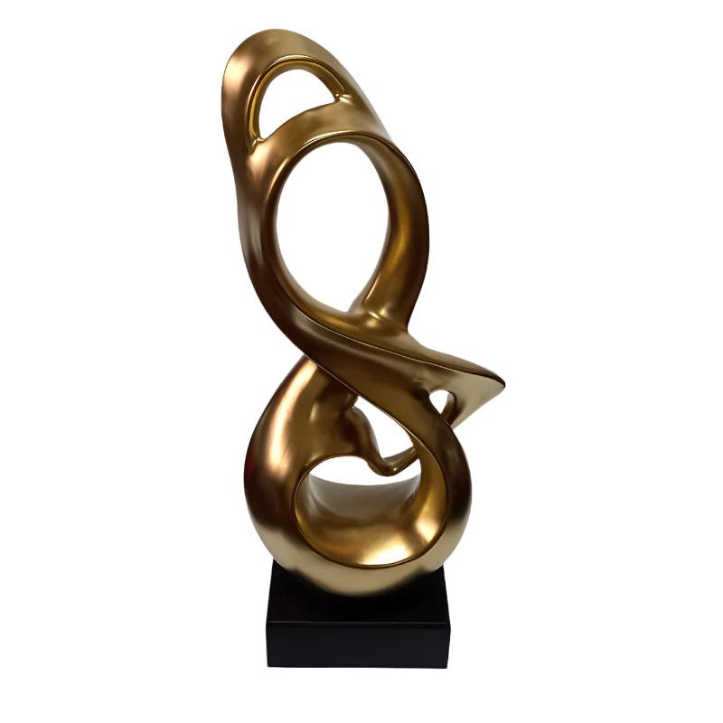 Κεραμικό Διακοσμητικό Αφηρημένο Σχέδιο σε Χρυσό Ματ 53.5εκ