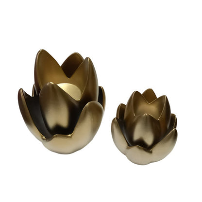 Κεραμικό Διακοσμητικό Χρυσό Νούφαρο 13x13x20