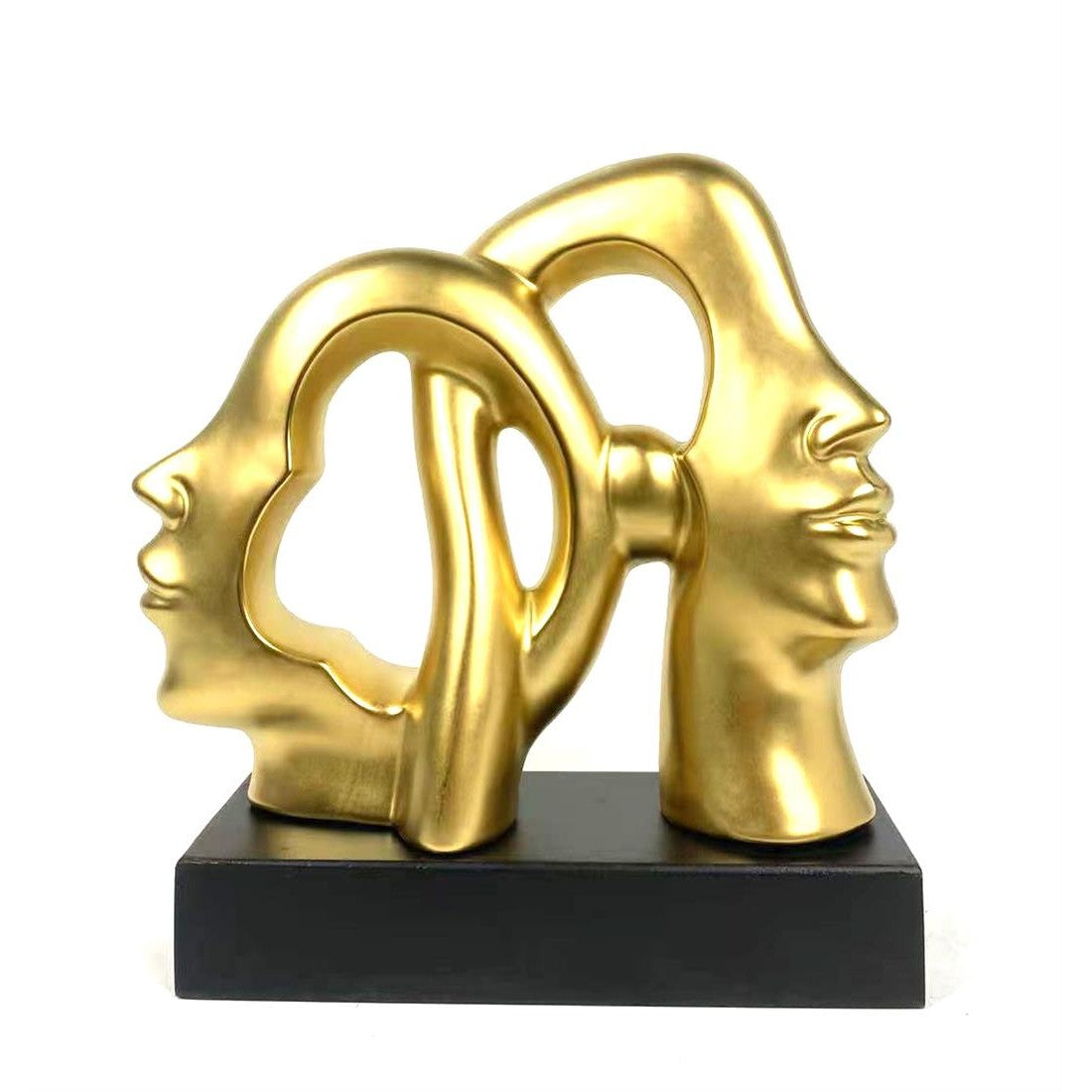 Κεραμικό Χρυσό Ματ Διακοσμητικό Πρόσωπα σε Προφίλ σε Βάση 32εκ