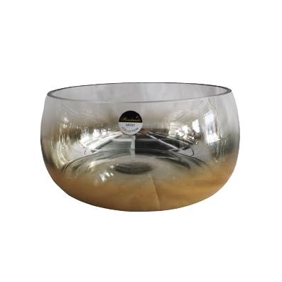 Διακοσμητικό Γυάλινο Κουπ Διάφανο/Χρυσό 25.8x25.8x14