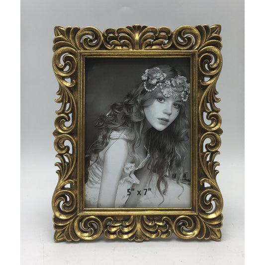 Κορνίζα Polyresin Χρυσή Ανάγλυφη 13×18εκ