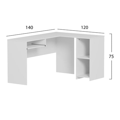 ΓΩΝΙΑΚΟ ΓΡΑΦΕΙΟ SHIG MDF ΣΕ ΛΕΥΚΟ 140x120x75
