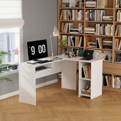 ΓΩΝΙΑΚΟ ΓΡΑΦΕΙΟ SHIG MDF ΣΕ ΛΕΥΚΟ 140x120x75