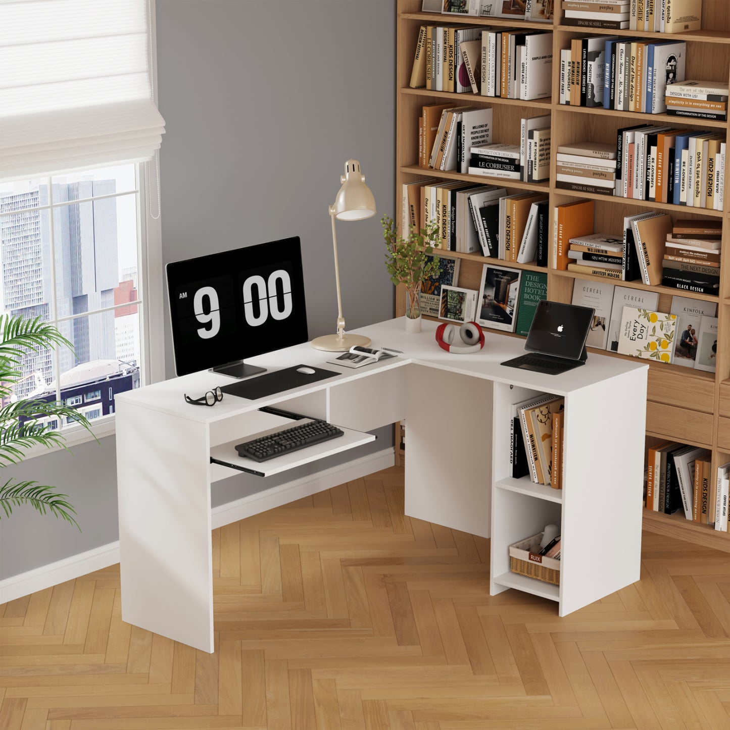 ΓΩΝΙΑΚΟ ΓΡΑΦΕΙΟ SHIG MDF ΣΕ ΛΕΥΚΟ 140x120x75