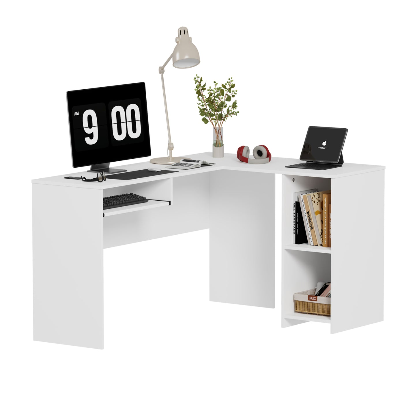 ΓΩΝΙΑΚΟ ΓΡΑΦΕΙΟ SHIG MDF ΣΕ ΛΕΥΚΟ 140x120x75