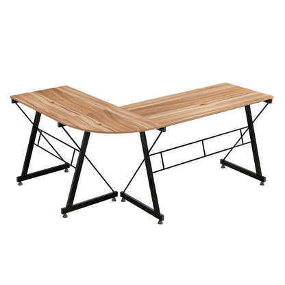 ΓΩΝΙΑΚΟ ΓΡΑΦΕΙΟ WALNUT ΕΠΙΦΑΝΕΙΑ ΜΕ ΜΕΤΑΛΛΙΚΟ ΣΚΕΛΕΤΟ 158x120x74