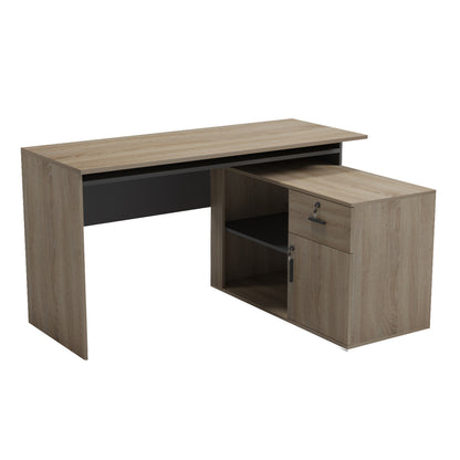 ΓΡΑΦΕΙΟ ΔΕΞΙΑ ΓΩΝΙΑ CARNET ΜΕΛΑΜΙΝΗ ΣΕ SONAMA ΓΚΡΙ 138x102x75