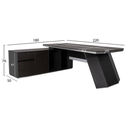 ΓΡΑΦΕΙΟ ΕΠΑΓΓΕΛΜΑΤΙΚΟ ΑΡΙΣΤΕΡΗ ΓΩΝΙΑ ROSEWOOD 220x180x76