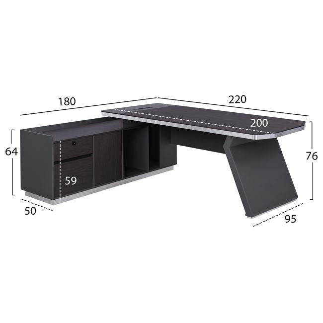 ΓΡΑΦΕΙΟ ΕΠΑΓΓΕΛΜΑΤΙΚΟ ΑΡΙΣΤΕΡΗ ΓΩΝΙΑ ROSEWOOD 220x180x76