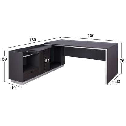 ΓΡΑΦΕΙΟ ΕΠΑΓΓΕΛΜΑΤΙΚΟ ΑΡΙΣΤΕΡΗ ΓΩΝΙΑ ROSEWOOD 200x160x76