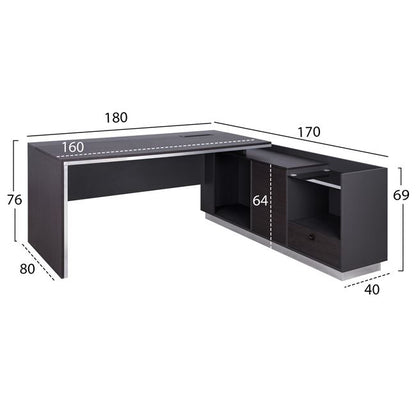 ΓΡΑΦΕΙΟ ΕΠΑΓΓΕΛΜΑΤΙΚΟ ΔΕΞΙΑ ΓΩΝΙΑ ROSEWOOD 180x170x76