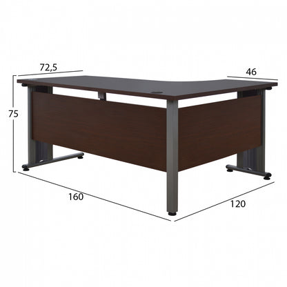 VALDEN WENGE PROFESSIONAL OFFICE DESK LEFT CORNER 160x120x75