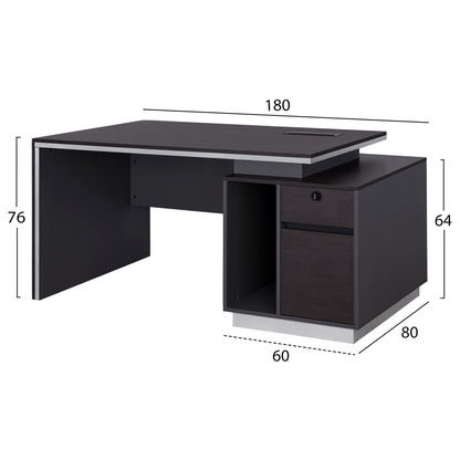 ΓΡΑΦΕΙΟ ΕΠΑΓΓΕΛΜΑΤΙΚΟ ΜΕ ΔΕΞΙΟ ΝΤΟΥΛΑΠΙ ROSEWOOD 180x80x76