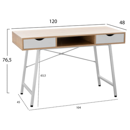 ΓΡΑΦΕΙΟ SONAMA ΛΕΥΚΟ ΜΕ ΛΕΥΚΟ ΜΑΤ ΣΚΕΛΕΤΟ 120x48x76,5