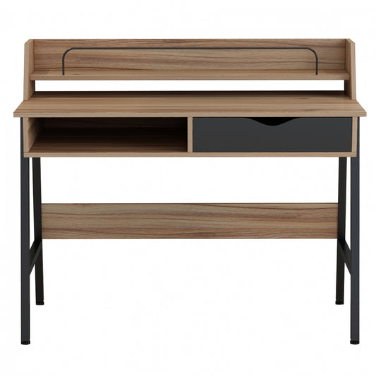 ΓΡΑΦΕΙΟ OLIVIER ΜΕΛΑΜΙΝΗ ΣΕ ΚΑΡΥΔΙ ΜΑΥΡΟ ΜΑΥΡΟΣ ΜΕΤΑΛΛΙΚΟΣ ΣΚΕΛΕΤΟΣ 104x48x89