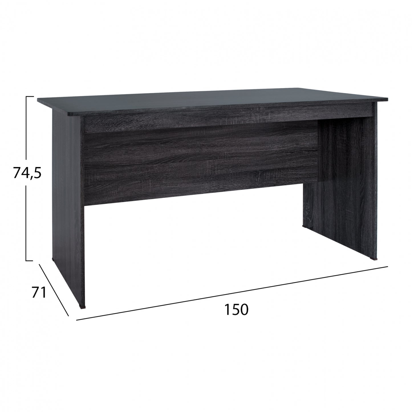 MELAMINE OFFICE DESK HAYDEN IN ANTHRACITE COLOR 150x71x74,5