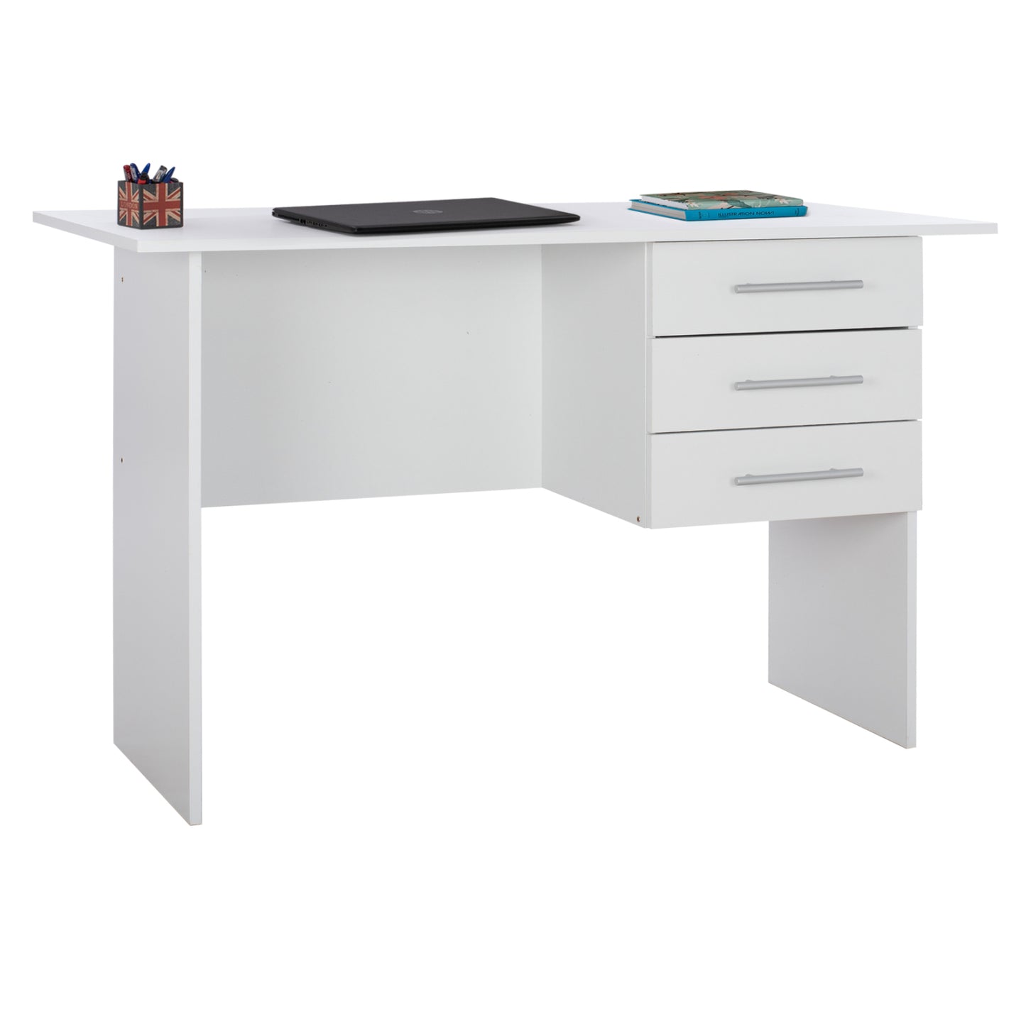 ΓΡΑΦΕΙΟ ΜΕΛΑΜΙΝΗΣ ENSLEY ΜΕ 3 ΣΥΡΤΑΡΙΑ ΛΕΥΚΟ 120x60x76