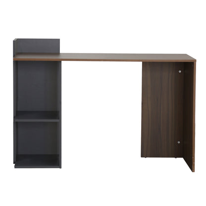SYNDYA MELAMINE DESK WITH SHELVES WALNUT GREY 112x55x85