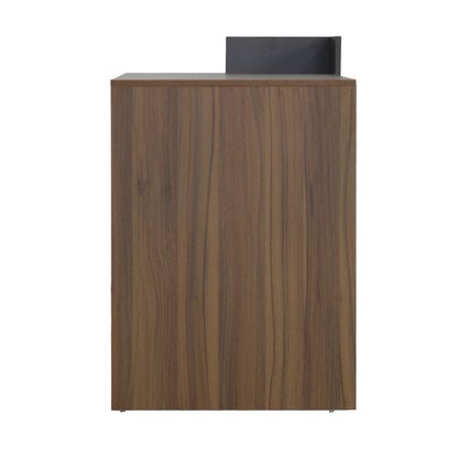 SYNDYA MELAMINE DESK WITH SHELVES WALNUT GREY 112x55x85