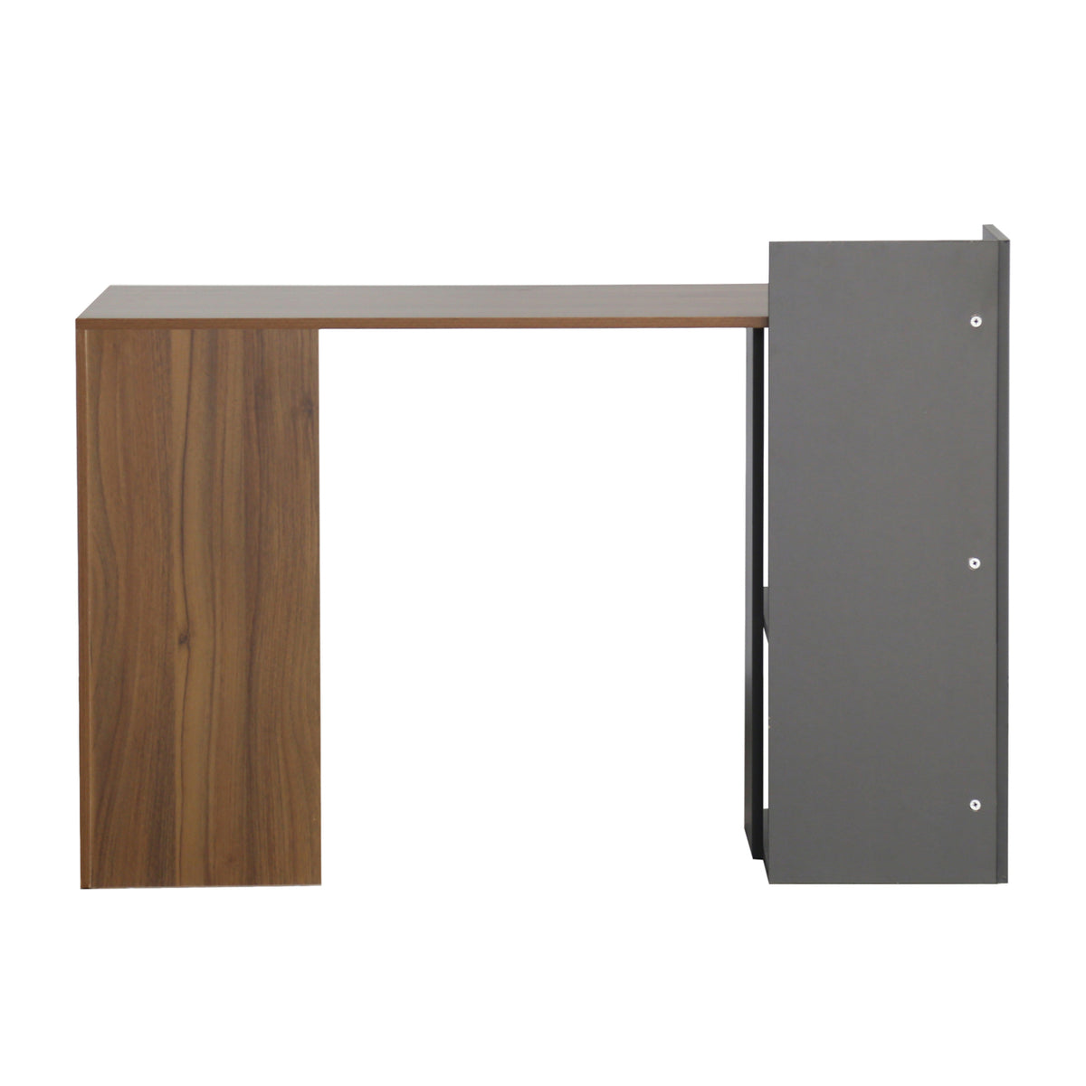 SYNDYA MELAMINE DESK WITH SHELVES WALNUT GREY 112x55x85